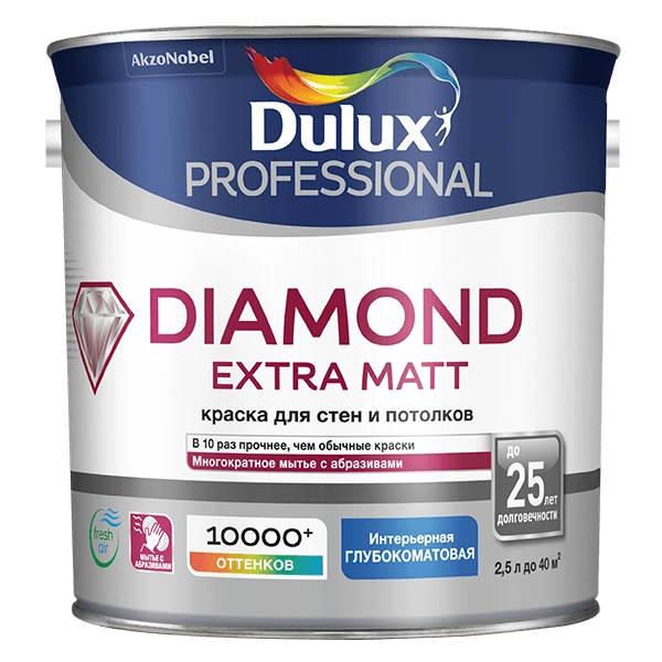 Краска для стен и потолков Dulux Extra Matt