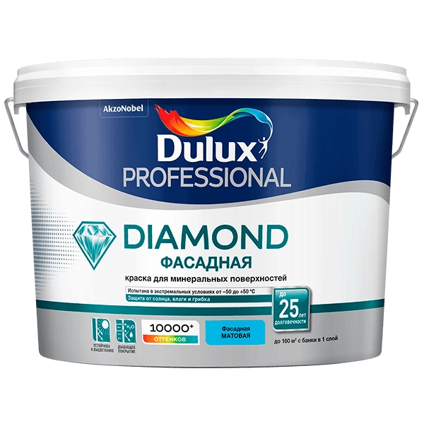 Купить краска по бетону Dulux Diamond Фасадная Омск