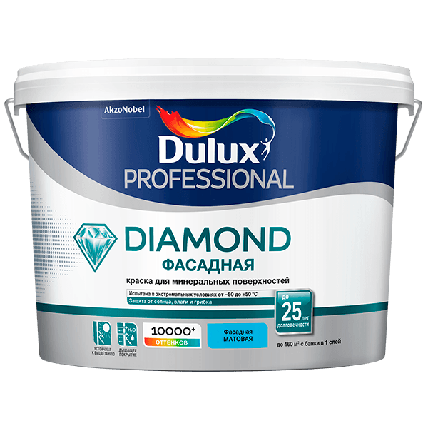 Купить краска по бетону Dulux Diamond Фасадная Омск